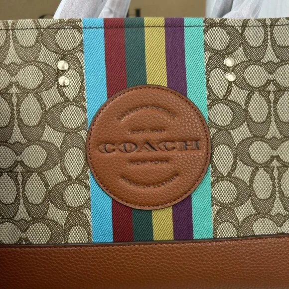 NWT Coach C5793 Dempsey Tote Signature Jacquard With Stripe And Patch - Picture 6 of 13